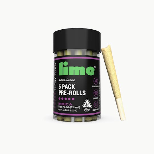 Lime - 5 Pack Pre Rolls | Indica - 1