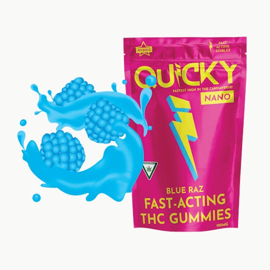 Quicky Edibles - Quicky Gummies - Blue Raz (Hybrid) - 100mg - 1