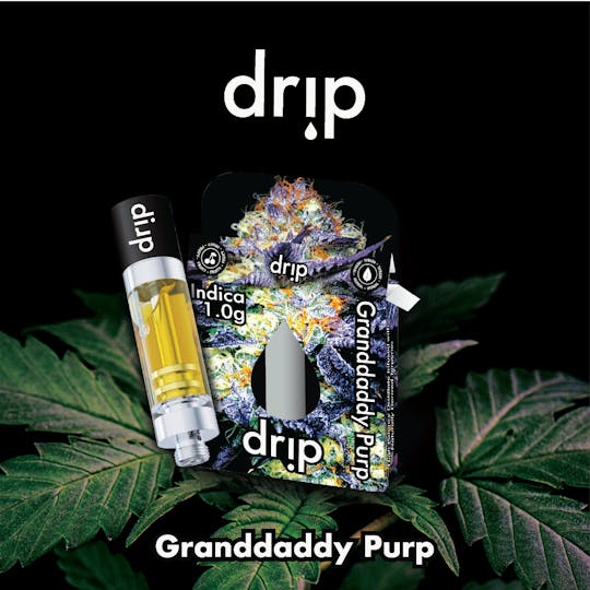 Drip Vapes - Drip 1g Cartridge - Granddaddy Purple (Indica) - 1