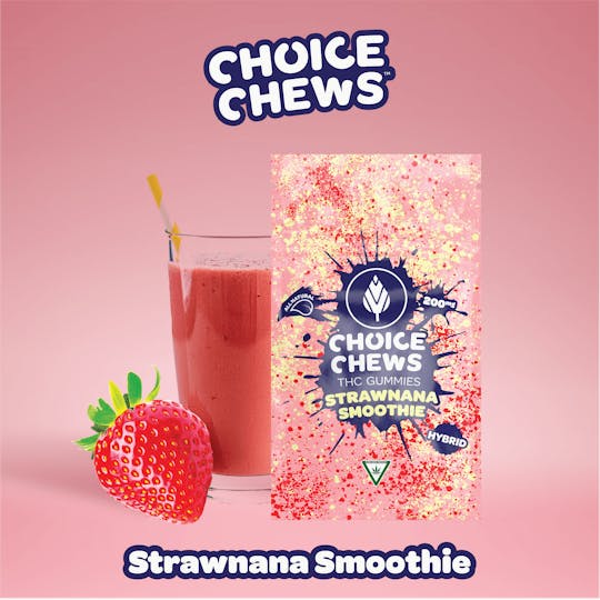 Choice Chews - Choice Chews - Strawnana Smoothie Gummies (Hybrid) - 200mg - 1