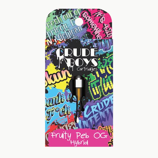 Crude Boys Concentrates - Crude Boys 1g Cartridge - Fruity Peb OG (Hybrid) - 1