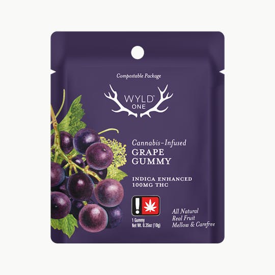 WYLD - Wyld ONE: Grape Indica Enhanced Gummy - 1