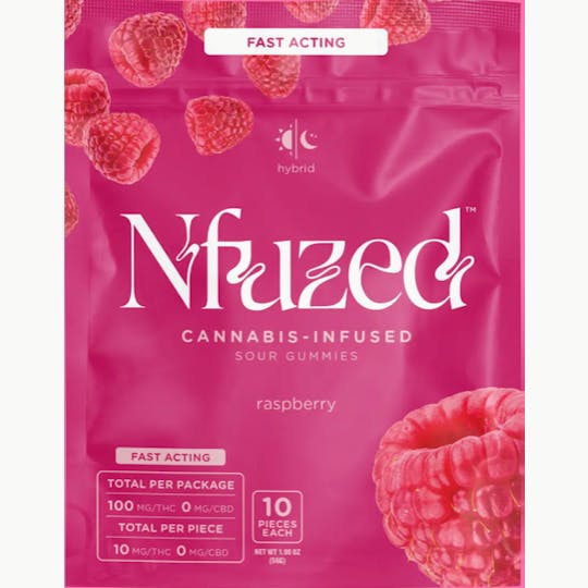NFUZED - Fast Acting Raspberry Hybrid Sour Gummy 100mg - 1
