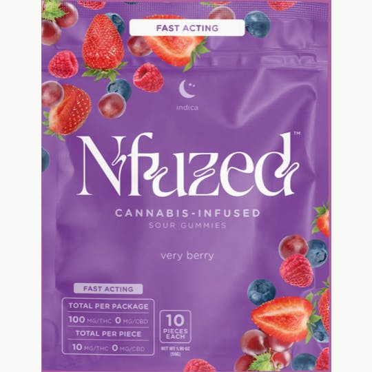NFUZED - Fast Acting Berry Indica Sour Gummy - 1