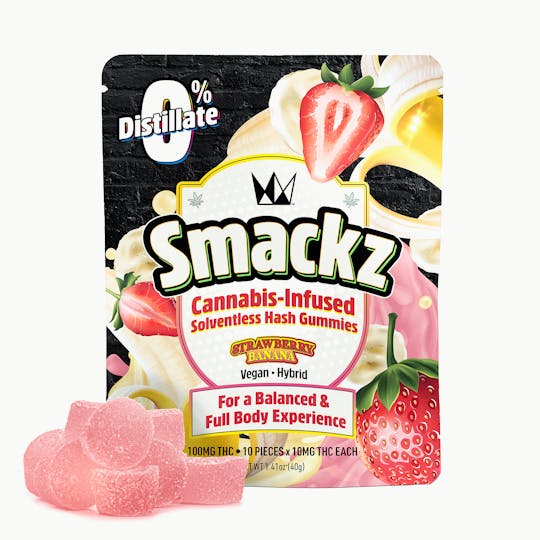 West Coast Cure - Strawberry Banana Flavored Solventless Gummies - 10x 10mg/gummy - 1