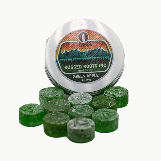Rugged Roots - Rugged Roots - Green Apple 300mg Hard Sweets - 1