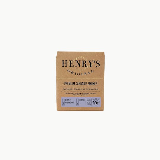 Henry's Original - 7g Total 14-Pack Pre-Rolls (.5g each)- Purple Hashplant - 1