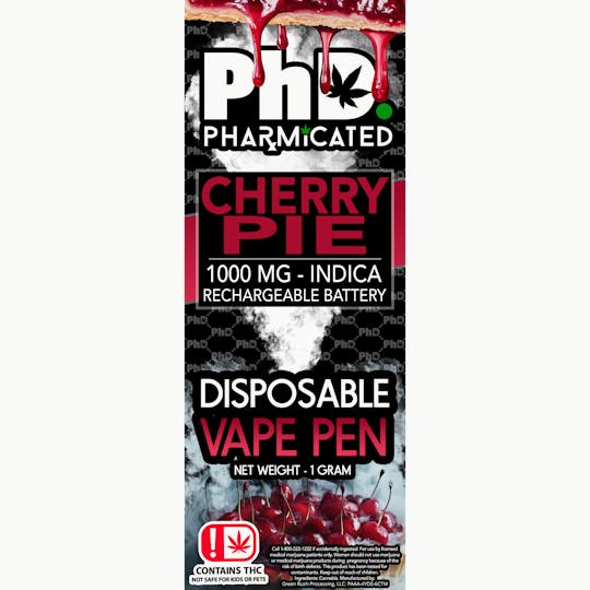 Pharmicated - PhD Disposable Vape Cart- 1000 mg - Cherry Pie (I) - 1