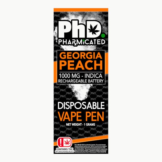 Pharmicated - PhD Disposable Vape Cart- 1000 mg - Georgia Peach (I) - 1