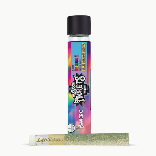 Lift Tickets - Infused Glass Tip Pre-Roll: Rainbow Z x Blue Banana Berry 1g Joint - 1