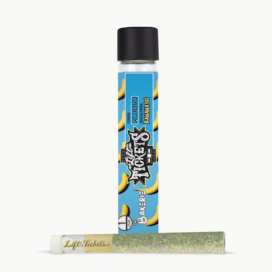 Lift Tickets - Infused Glass Tip Pre-Roll: Pure Kush x Banana OG 1g Joint - 1
