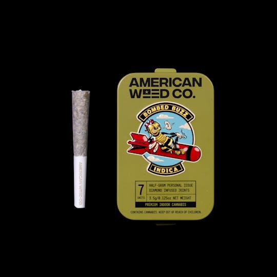 American Weed Co. - Bombed Buzz High THC - Infused Indica Pre-Roll Pack (0.5g x 7) CA - 1