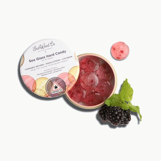 SeaWeed Co. - SWC - Sour Amnesia Haze strain - Blackberry Mint Sea Glass - 100mg - 1