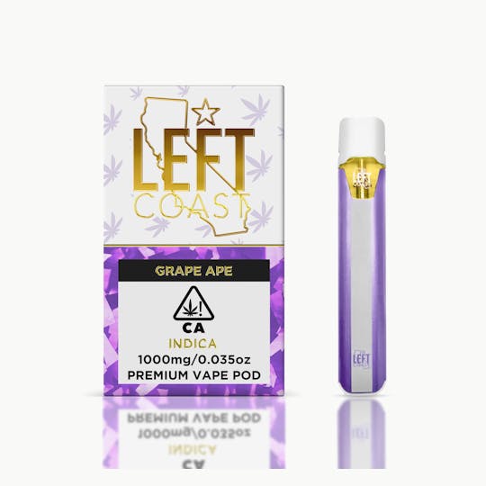 LEFT COAST - Grape ape- Premium 1G THC Pod - 1