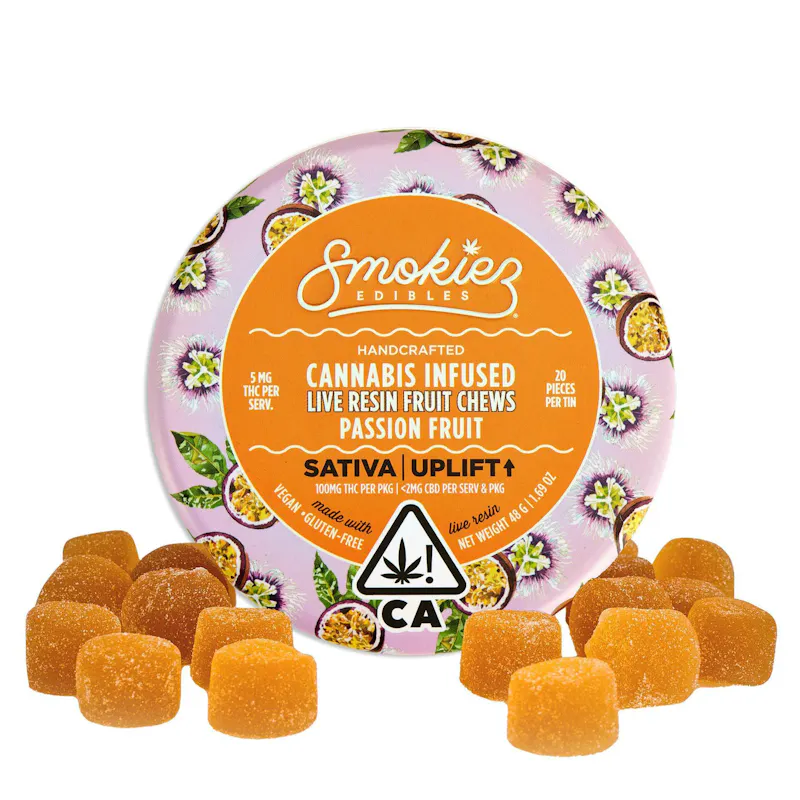 Smokiez Passionfruit Fruit Chews 100mg 20ct 5mg/ea