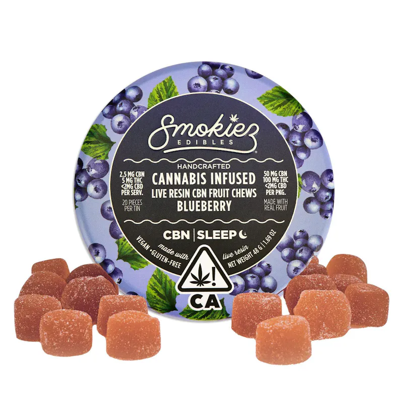 Smokiez Blueberry Live Resin Gummies 2:1 THC:CBD 100mg 20ct 5mg/ea edible