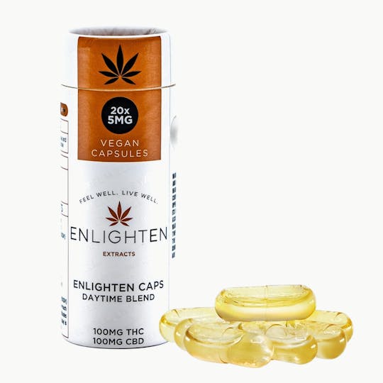 Enlighten - Vegan Sativa 1:1 Capsules - 20 Capsules - 100mg - 1