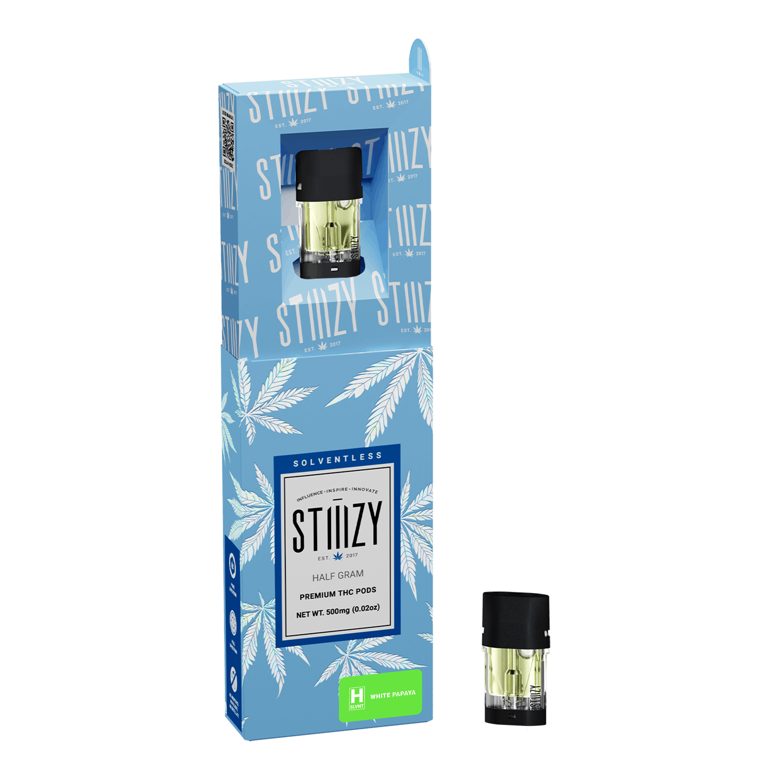STIIIZY - Vape Cartridge - WHITE PAPAYA .5G Solventless Live Rosin Pod - STIIIZY - 1