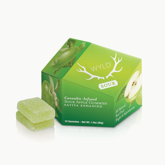 WYLD - Sour Apple Sativa Enhanced Gummies | 100mg - 1