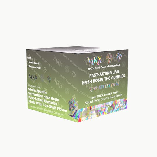 MKX Oil Co - MKX Live Hash Rosin Gummies(100mg): Sour Lemon Gelato - 1