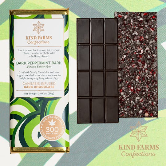 Kind Farms Reserve - Dark Peppermint Bark Bar 300mg THC - Kind Farms Confections - 1
