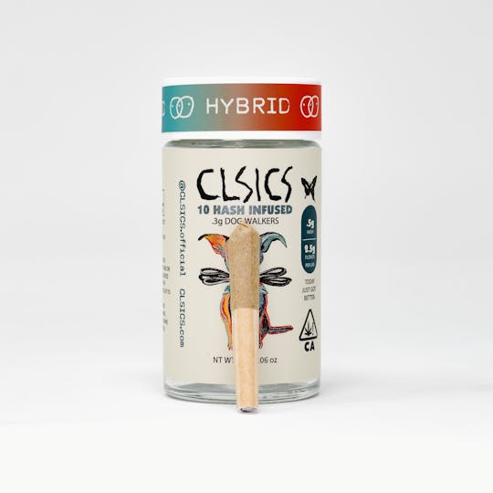 CLSICS Rosin & Rosin Infused Pre Rolls - B X N/Chem Lemon - 10Pk .3g Hash Infused Pre Rolls - 1