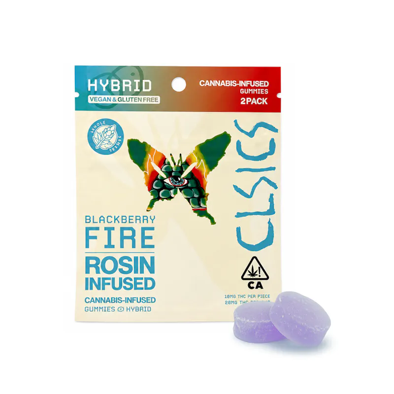 CLSICS - Blackberry Fire High-Brid - Live Rosin Infused Gummies - 2ct edible