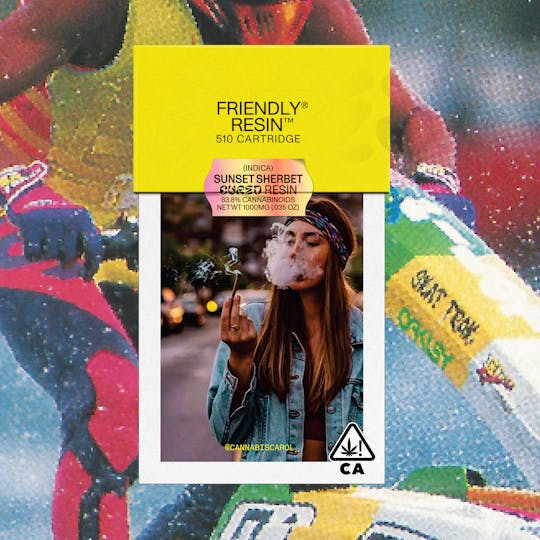 Friendly Brand - Sunset Sherbet 1g Cured Resin Cartridge - 1