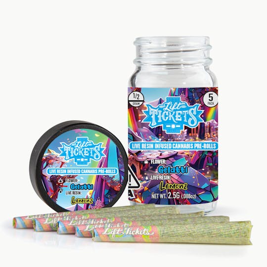 Lift Tickets - Gelatti x Lemonz - Infused Pre-Roll 5-Pack - 1