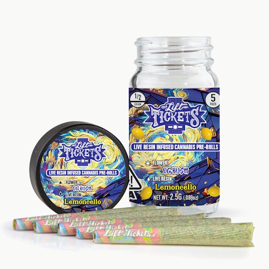Lift Tickets - OG Kush x Lemoncello - Infused Pre-Roll 5-Pack - 1