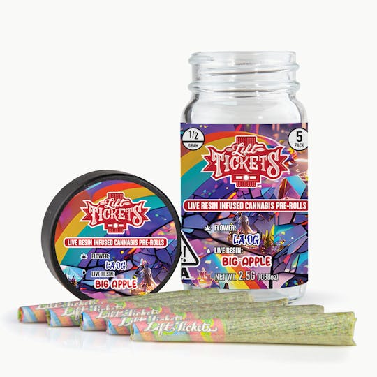 Lift Tickets - LA OG X Big Apple - Infused Pre-Roll 5-Pack - 1