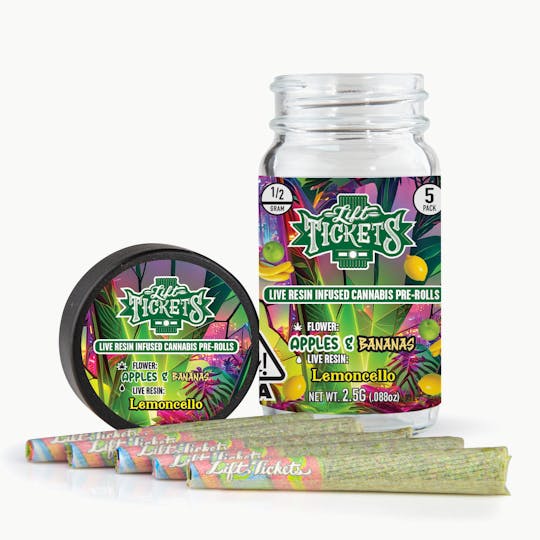 Lift Tickets - Apples & Bananas x Lemoncello - Infused Pre-Roll 5-Pack - 1