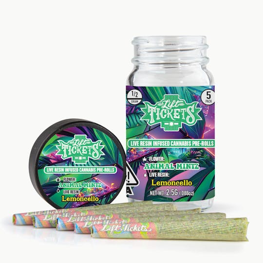 Lift Tickets - Animal Mintz x Lemoncello - Infused Pre-Roll 5-Pack - 1