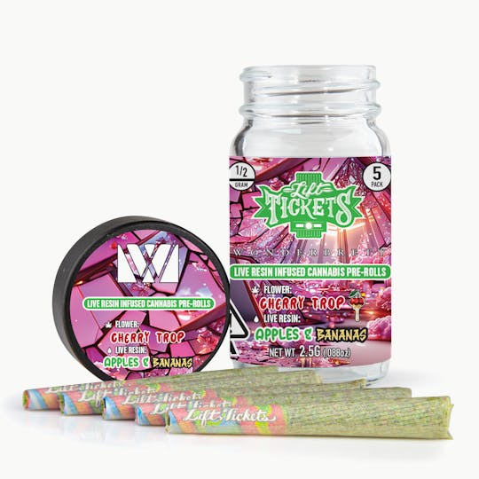 Lift Tickets - Cherry Trop x Apples & Bananas - Infused Pre-Roll 5-Pack - 1