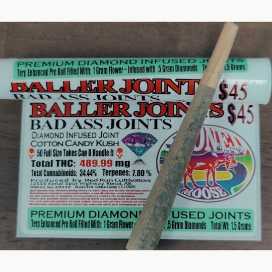 Red Run Cannabis Cultivators - Diamond Infused Baller Joint - Cotton Candy Kush - 1.5g - 1