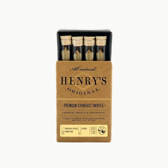 Henry's Original - 2g Total 4-Pack Pre-Rolls (.5g each)- Pineapple Upside Down Cake - 1