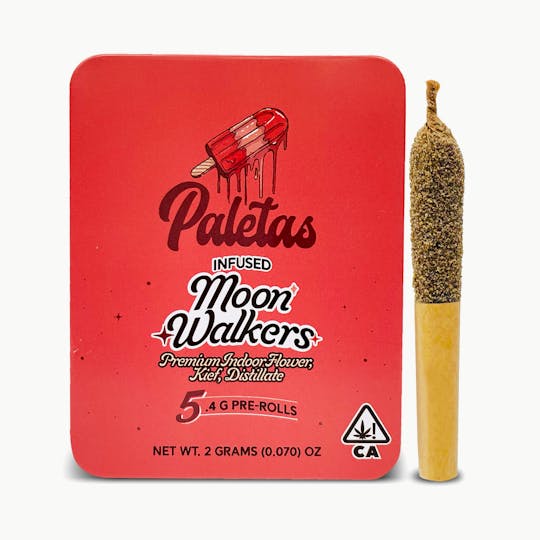 Paletas - Paletas: Strawberry Fields- Moon walkers Infused Pre-Rolls 5-Pack (2.5g) - 1