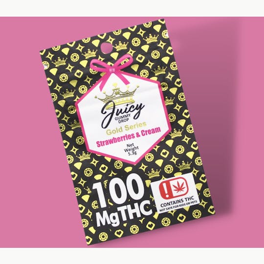 Juicy Gummy Drops - Strawberries & Cream (Single) - 100MG - 1