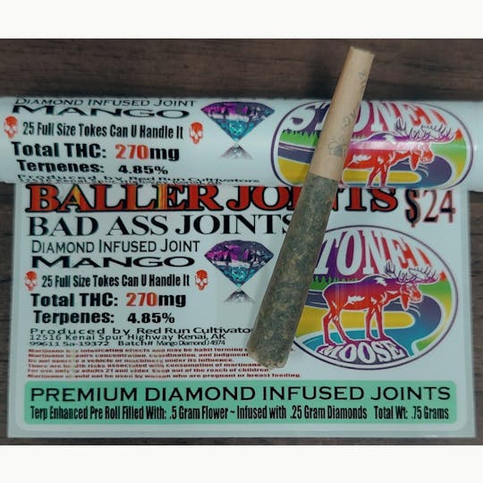 Red Run Cannabis Cultivators - Diamond Infused Baller Joint - Mango - .75g - 1
