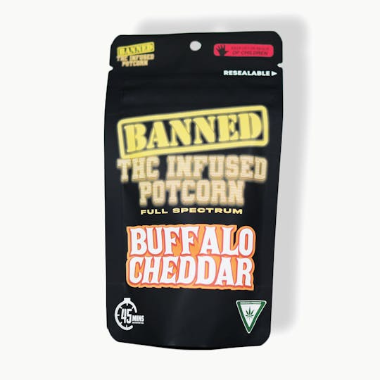 Banned Edible Co - BUFFALO CHEDDAR POTCORN | 100MG - 1