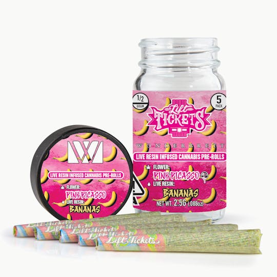 Lift Tickets - Pink Picasso x Bananas - Infused Pre-Roll 5-Pack - 1