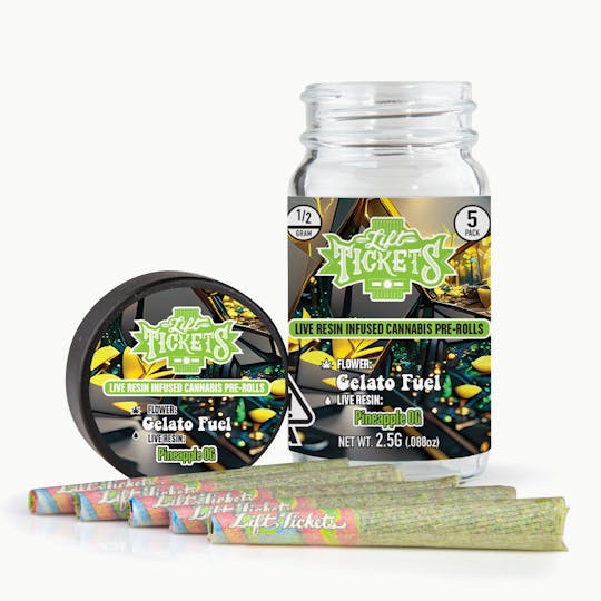 Lift Tickets - Gelato Fuel x Pineapple OG - Infused Pre-Roll 5-Pack - 1