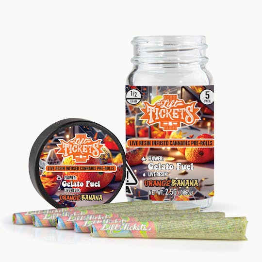 Lift Tickets - Gelato Fuel x Orange Banana - Infused Pre-Roll 5-Pack - 1