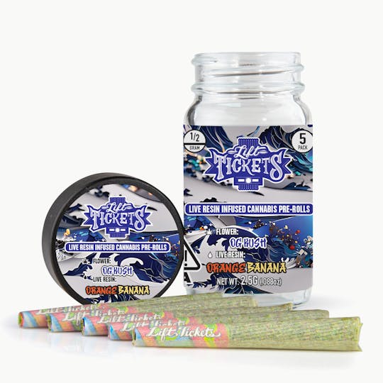 Lift Tickets - OG Kush x Orange Banana - Infused Pre-Roll 5-Pack - 1