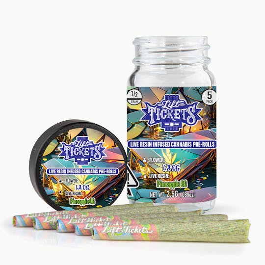 Lift Tickets - LA OG x Pineapple OG - Infused Pre-Roll 5-Pack - 1