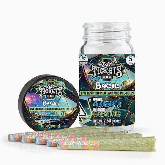 Lift Tickets - Gush Mintz x Kush Mintz - Infused Pre-Roll 5-Pack - 1