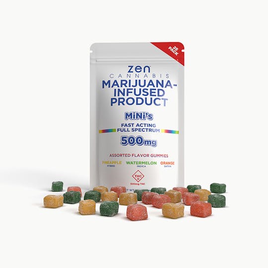 Bison Infused - Zen Cannabis Mini's 500mg Gummies (Assorted Flavors) - 1