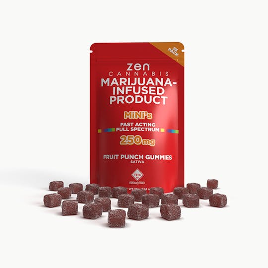 Bison Infused - Zen Cannabis Mini's 250mg Gummies (Fruit Punch - Sativa) - 1