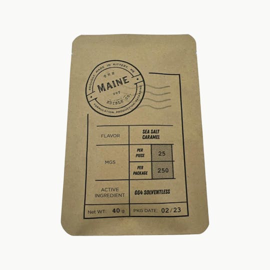 Indico - 250mg Sea Salt Caramel Chocolate Bar - The Maine Edible Co. - 1