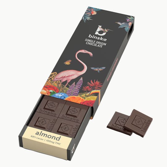 binske - Almond Dark Chocolate Bar - 100mg - 1